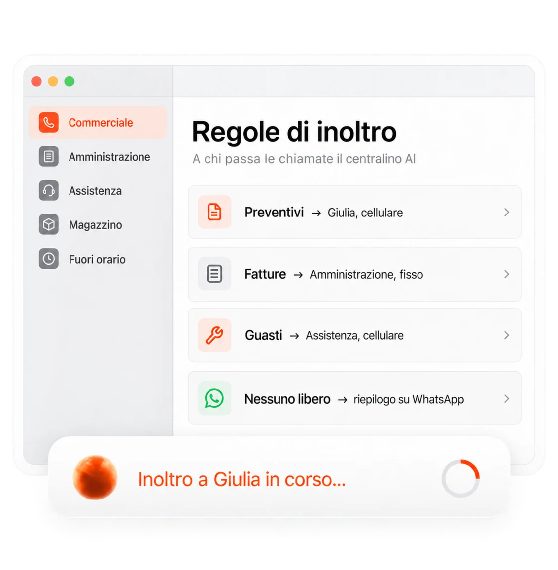 Amber · centralino AI